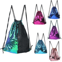 Load image into Gallery viewer, loomrack Sequin Drawstring Bag Backpacks