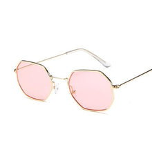 Load image into Gallery viewer, loomrack Small Vintage Metal Hexagon Frame Sunglasses Sunglasses Gold Pink
