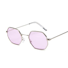 Load image into Gallery viewer, loomrack Small Vintage Metal Hexagon Frame Sunglasses Sunglasses Silver Purple