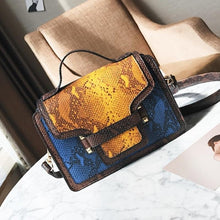 Load image into Gallery viewer, loomrack Snakeskin Cross Body Messenger Flap Bag Cross Body Bags Blue / (20cm<Max Length<30cm)