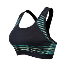 Load image into Gallery viewer, loomrack Spiral Reflective Sports Bra Sports Bras Black Green / XL