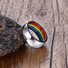 Load image into Gallery viewer, loomrack Stainless Steel Rainbow Pride Ring Rings
