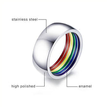 Load image into Gallery viewer, loomrack Stainless Steel Rainbow Pride Ring Rings