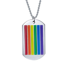 Load image into Gallery viewer, loomrack Stainless Steel Rainbow Pride Tag Necklace Pendant Necklaces
