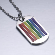 Load image into Gallery viewer, loomrack Stainless Steel Rainbow Pride Tag Necklace Pendant Necklaces