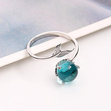 Load image into Gallery viewer, loomrack Sterling Silver Mermaid Crystal Ball Ring Rings