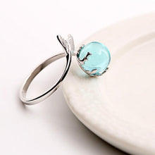 Load image into Gallery viewer, loomrack Sterling Silver Mermaid Crystal Ball Ring Rings