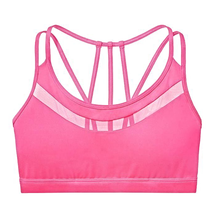 Load image into Gallery viewer, loomrack Strappy Mesh Push-up Workout Bralette Sports Bras Pink / L