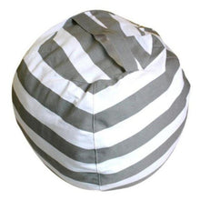 Load image into Gallery viewer, loomrack Stuffed Animal Toy Storage Bean Bag Baby Accessories Diameter 140CM / Grey Stripes / United States
