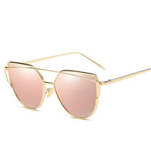 Load image into Gallery viewer, loomrack Thin Metal Frame Cat Eye Sunglasses Sunglasses Gold Pink