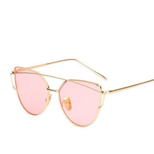 Load image into Gallery viewer, loomrack Thin Metal Frame Cat Eye Sunglasses Sunglasses Gold Pink O