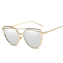 Load image into Gallery viewer, loomrack Thin Metal Frame Cat Eye Sunglasses Sunglasses Gold Sliver