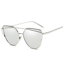 Load image into Gallery viewer, loomrack Thin Metal Frame Cat Eye Sunglasses Sunglasses Sliver Sliver