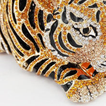 Load image into Gallery viewer, loomrack Tiger Crystal Evening Clutch Evening Bags