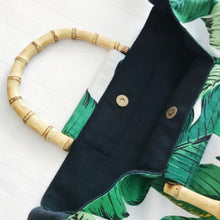 Load image into Gallery viewer, loomrack Tropical Boho Bamboo Handle Bag Top-Handle Bags