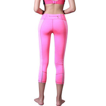 Load image into Gallery viewer, loomrack Tropical Reflective Capri Leggings Running Pants Pink / S