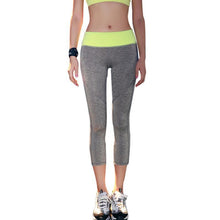 Load image into Gallery viewer, loomrack Tropical Reflective Capri Leggings Running Pants yellow gray / S