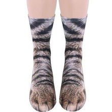 Load image into Gallery viewer, loomrack Unisex Adult Animal Paw Crew Socks Cat Socks Cat