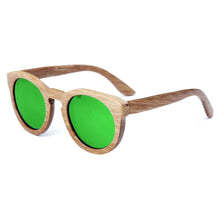 Load image into Gallery viewer, loomrack Unisex Multi-Color Lens Bamboo Shades Sunglasses green lens