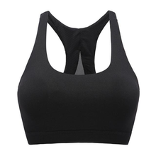 Load image into Gallery viewer, loomrack V-shape Mesh Crop Workout Top Sports Bras Black / S