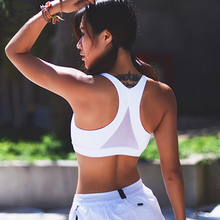 Load image into Gallery viewer, loomrack V-shape Mesh Crop Workout Top Sports Bras White / S