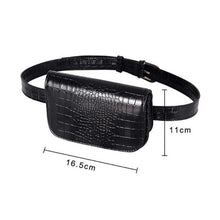 Load image into Gallery viewer, loomrack Vintage Alligator PU Leather Belt Fanny Pack Novelty Bags Black