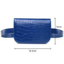 Load image into Gallery viewer, loomrack Vintage Alligator PU Leather Belt Fanny Pack Novelty Bags Blue Big