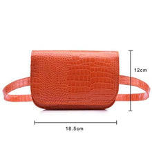 Load image into Gallery viewer, loomrack Vintage Alligator PU Leather Belt Fanny Pack Novelty Bags Orange Big