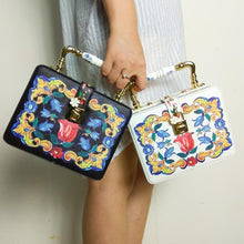 Load image into Gallery viewer, loomrack Vintage Floral Ceramic Top Handle Bag Top-Handle Bags