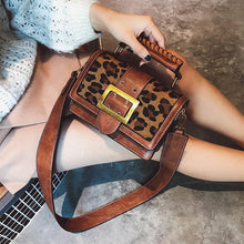 Load image into Gallery viewer, loomrack Vintage Leopard Crossbody Flap Bag with Top Handle Cross Body Bags