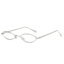 Load image into Gallery viewer, loomrack Vintage Micro Metal Oval Frame Sunglasses Sunglasses Silver Frame Clear