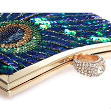 Load image into Gallery viewer, loomrack Vintage Peacock Sequin Evening Bag Evening Bags