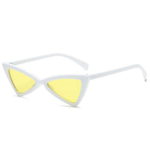 Load image into Gallery viewer, loomrack Vintage Triangle Retro Sunglasses Sunglasses White Frame Yellow