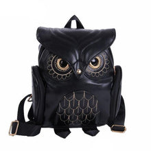 Load image into Gallery viewer, loomrack Whimsy Owl Embossed School Bag Backpacks Black