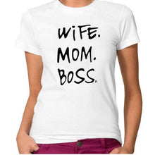 Load image into Gallery viewer, loomrack Wife Mom Boss T-Shirts White / S