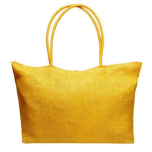 Load image into Gallery viewer, loomrack Women's Woven Straw Tote Bag - Perfect for the Beach! Shoulder Bags Deep Yellow