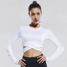 Load image into Gallery viewer, loomrack Yoga Long Sleeve Criss Cross Crop Top Yoga Shirts
