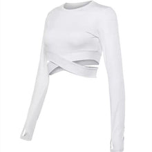 Load image into Gallery viewer, loomrack Yoga Long Sleeve Criss Cross Crop Top Yoga Shirts
