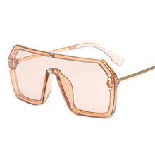 Load image into Gallery viewer, Oversized Retro Square Frame Transparent Sunglasses Sunglasses black with F