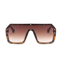 Load image into Gallery viewer, Oversized Retro Square Frame Transparent Sunglasses Sunglasses brown without F
