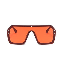 Load image into Gallery viewer, Oversized Retro Square Frame Transparent Sunglasses Sunglasses red without F