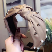 Load image into Gallery viewer, Pearls Solid Bow Knotted Hairband Headbands color 5