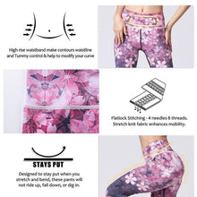 Load image into Gallery viewer, Premium Flower Print High Waist Leggings Leggings Sakura Short / S