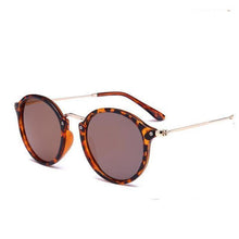 Load image into Gallery viewer, Retro Round Metal Frame Sunglasses Sunglasses C02Leopard Brown