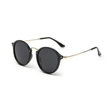 Load image into Gallery viewer, Retro Round Metal Frame Sunglasses Sunglasses C08PBrightBlack Grey