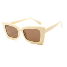 Load image into Gallery viewer, Retro Square Pointed Sunglasses Sunglasses Beige Brown