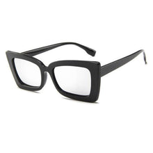 Load image into Gallery viewer, Retro Square Pointed Sunglasses Sunglasses Black Silver