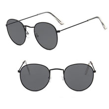 Load image into Gallery viewer, Round Mirror Sunglasses Sunglasses black grey
