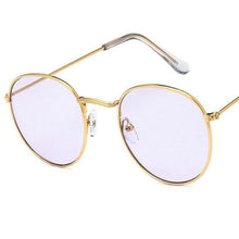 Load image into Gallery viewer, Round Mirror Sunglasses Sunglasses Gold Purple1
