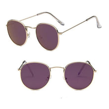 Load image into Gallery viewer, Round Mirror Sunglasses Sunglasses gold violet